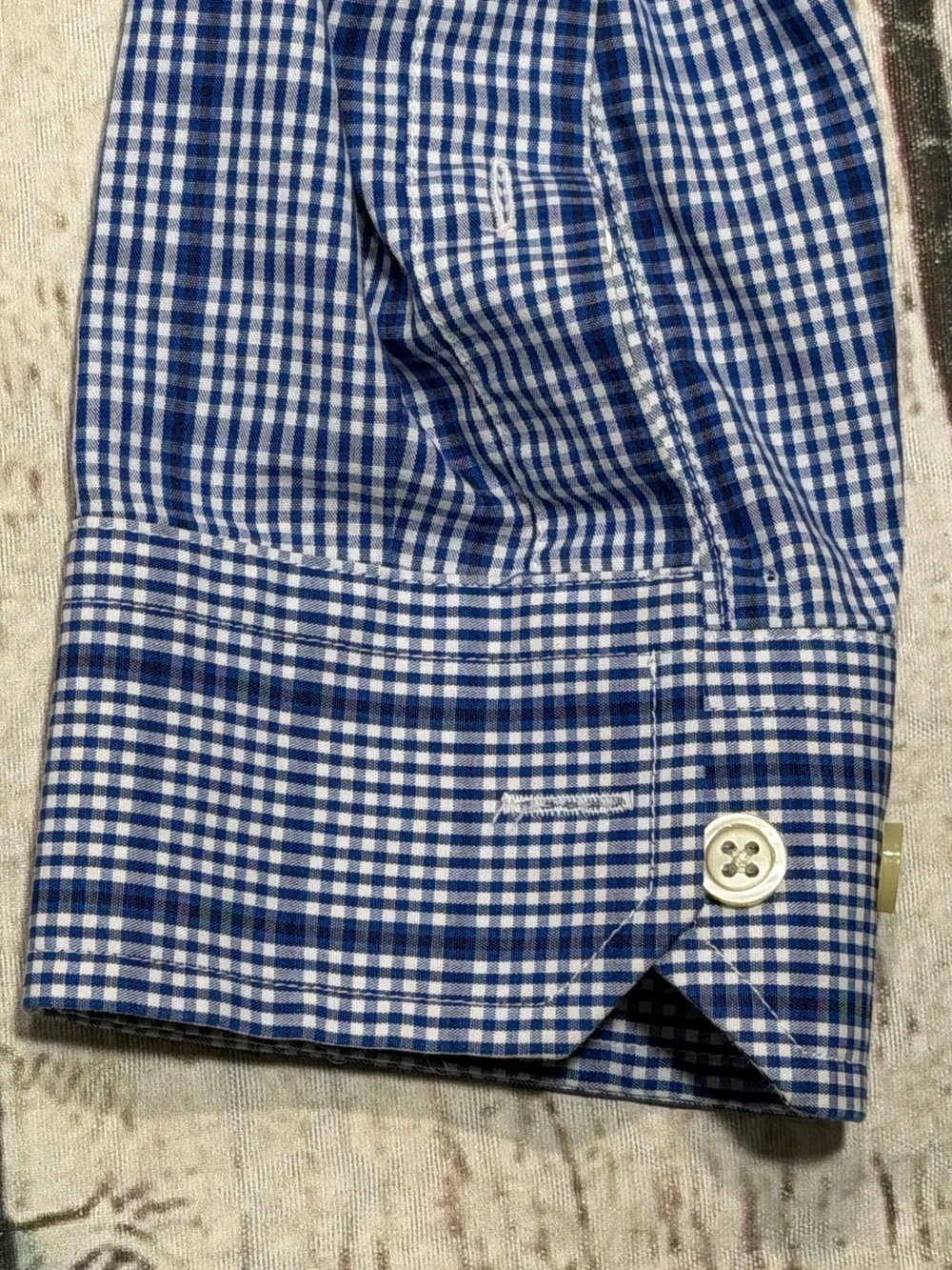 Banana Republic Slim Fit Check Blue Button Down Men's Shirt